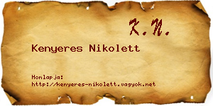 Kenyeres Nikolett névjegykártya