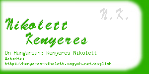 nikolett kenyeres business card